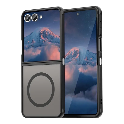  Samsung Galaxy Z Flip7 fekete Techsuit HaloFrost II MagSafe tok - 1