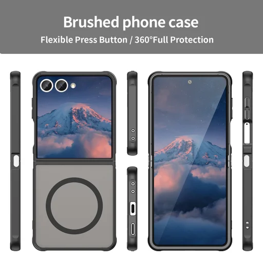  Samsung Galaxy Z Flip7 fekete Techsuit HaloFrost II MagSafe tok - 3