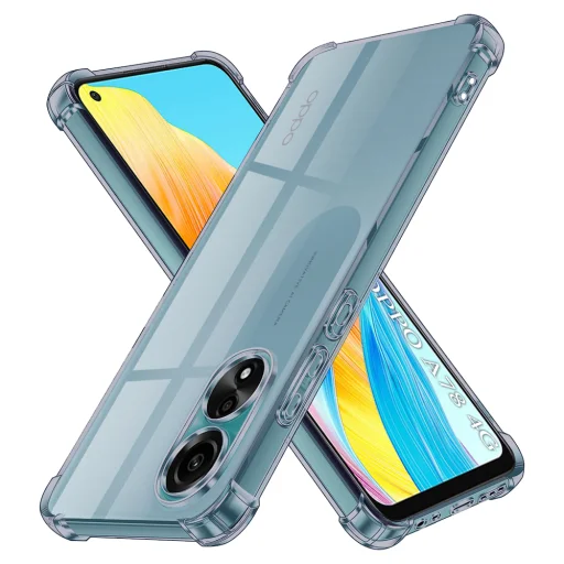 Oppo A78 4G - Techsuit - Ütésálló Átlátszó Szilikon Tok - Füst Fekete tok - 1