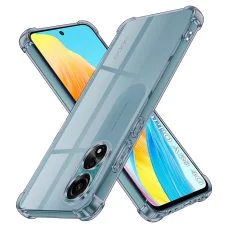  Oppo A58 4G - Ütésálló Átlátszó Szilikon Tok - Füstfekete tok