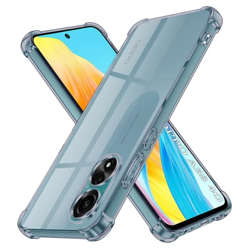  Oppo A58 4G - Ütésálló Átlátszó Szilikon Tok - Füstfekete tok - 1