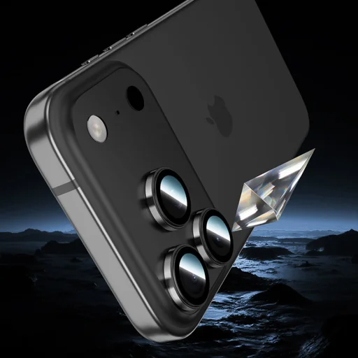  iPhone 17 Air fekete Benks Edzett üveg Üveg Harcos Fém Kamera Lencsevédő (1 darab lencse) üvegfólia - 3