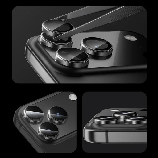  iPhone 17 Air fekete Benks Edzett üveg Üveg Harcos Fém Kamera Lencsevédő (1 darab lencse) üvegfólia - 6