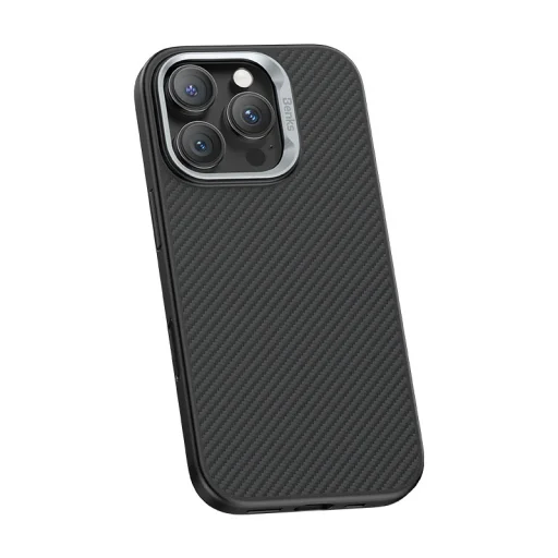  iPhone 16 Pro Max fekete Benks Mágneses Armor Pro Kevlar Tok Fém Keret 600D (AD66) (Kamera Vezérlő Gomb) - 8