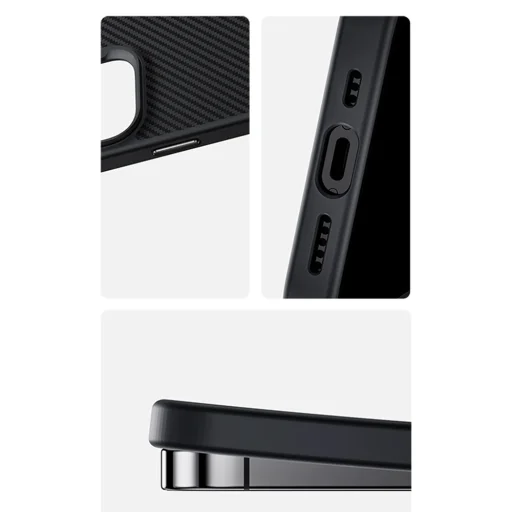  iPhone 16 Pro Max fekete Benks Mágneses Armor Pro Kevlar Tok Fém Keret 600D (AD66) (Kamera Vezérlő Gomb) - 10