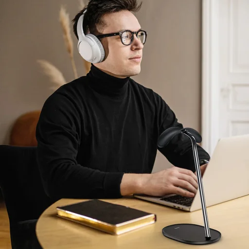 Benks Asztali fejhallgató tartó L40 fekete - 5