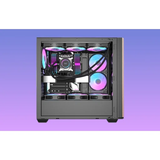 Darkflash DS900WS számítógépház (fekete) + 4 ventilátor - 10