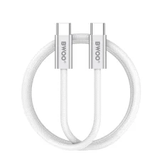 BWOO 240W fonott kábel USB-C - USB-C BO-X317C-C 1m fehér