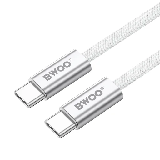 BWOO 240W fonott kábel USB-C - USB-C BO-X317C-C 1m fehér - 2