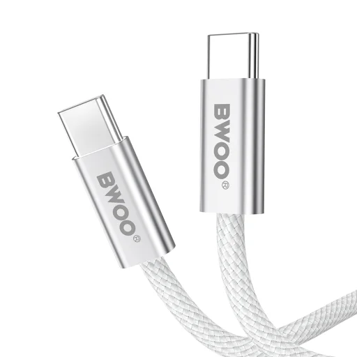 BWOO 240W fonott kábel USB-C - USB-C BO-X317C-C 1m fehér - 3