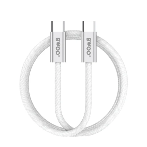 BWOO 240W fonott kábel USB-C - USB-C BO-X317C-C 1m fehér - 1