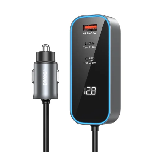 BWOO CC107 PD autós töltő 1x USB-C - USB-A porttal 30W fekete - 3