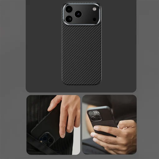  iPhone 17 Fekete Benks Magnetic Armor Air Kevlar Case Metal Frame 600D (0067) tok - 7