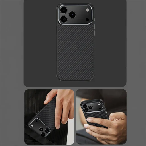  iPhone 17 Pro Max Fekete Benks Magnetic Armor Pro Kevlar Tok Fém Keret 600D (A070) (Kamera Vezérlő Gomb) tok - 8