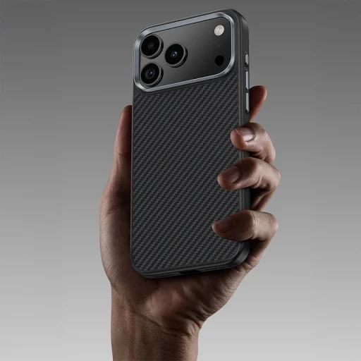  iPhone 17 Pro Max Fekete Benks Magnetic Armor Pro Kevlar Tok Fém Keret 600D (A070) (Kamera Vezérlő Gomb) tok - 10