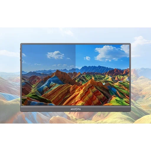 Hordozható monitor Arzopa A1S 14,0 (ezüstszürke) - 4