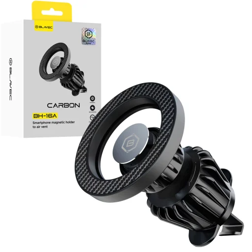 Blavec Autós tartó BH-16A Carbon mágneses Magsafe szellőzőrácsra (BH16AC-MAVB) fekete - 1