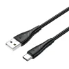 BWOO Kábel USB - USB-C 1m 27W 3A Fekete BO-X318C - 2