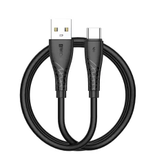 BWOO Kábel USB - USB-C 1m 27W 3A Fekete BO-X318C
