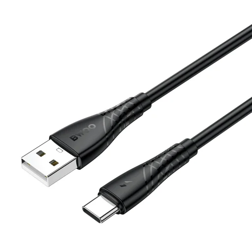 BWOO Kábel USB - USB-C 1m 27W 3A Fekete BO-X318C - 2