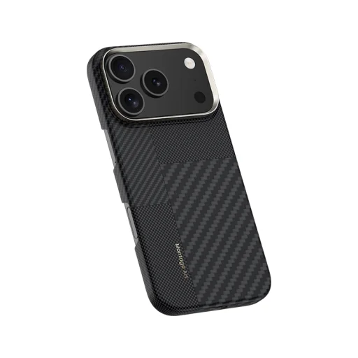  iPhone 17 Pro Max fekete Benks Montage Magnetic Armor Air Kevlar tok fém kerettel 600D+1500D (MB70) - 2