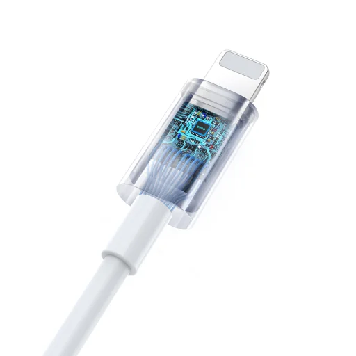 BWOO Vezetékes Fülhallgató Lightning Hangerőszabályzóval HF179 fehér - 2