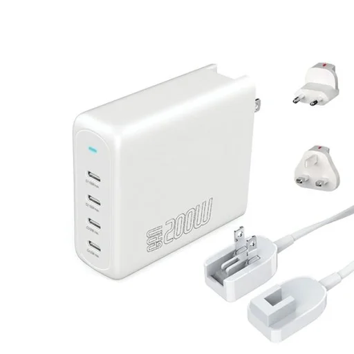 4smarts Hálózati USB-C töltő adapter 200W GaN FlexPro 4xUSB-C fehér 544200 - 1