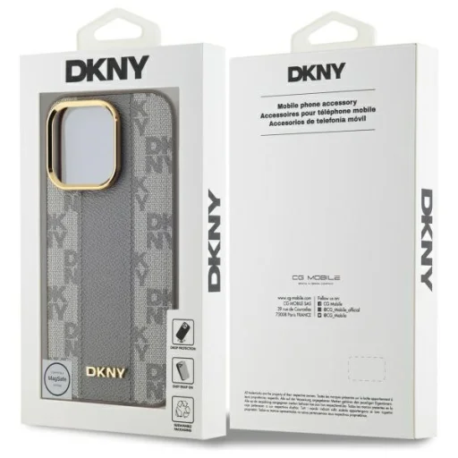 iPhone 14 Pro 6.1" bézs bőrmintás DKNY DKHMP14LPCPVSLE kemény tok MagSafe tok - 8