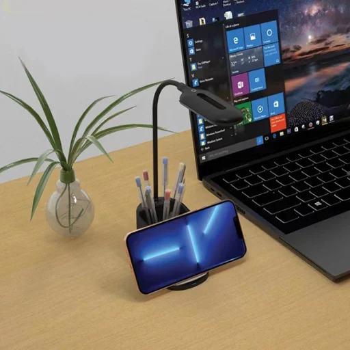 AWEI LED lámpa induktív töltéssel W2015W Gyors Töltés fekete - 2