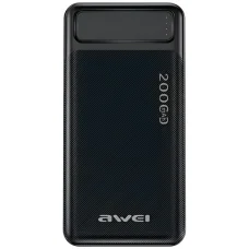 AWEI PowerBank P6K 20000mAh fekete 2xUSB/PD/Micro-USB