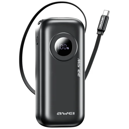 AWEI PowerBank PA-9 10000mAh 22.5W fekete - 2