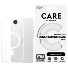 Case CARE by PanzerGlass Flagship Urban Combat Fehér MagSafe tok iPhone 16e számára, átlátszó
