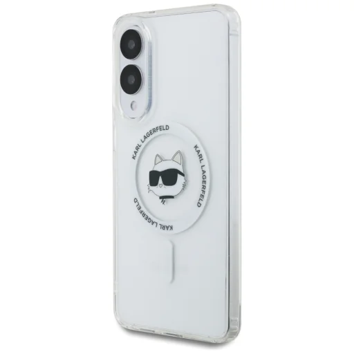 Karl Lagerfeld Button Choupette Fej Nyomtatott Logóval Mágneses Tok Samsung Galaxy S25 Edge fehér tok - 2