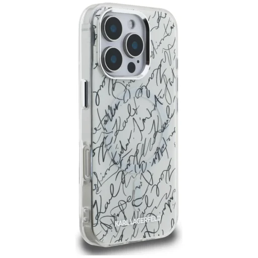  iPhone 16 Pro Fehér Karl Lagerfeld IML Karl Script Pattern MagSafe tok - 4