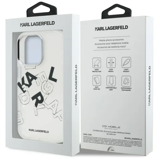  iPhone 16 Pro Max átlátszó Karl Lagerfeld IML Sketched Graphic tok - 4