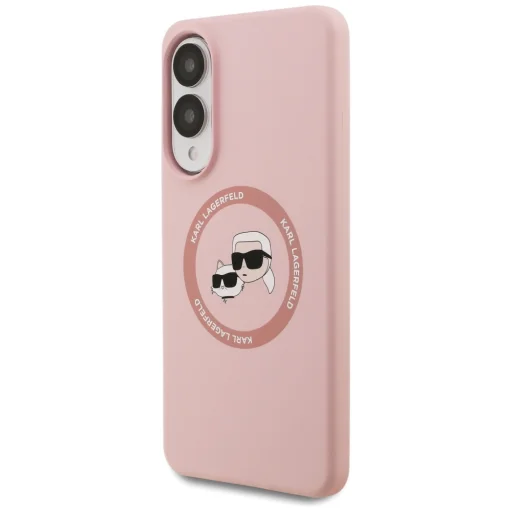 Karl Lagerfeld Szilikon Kétfejű és Körtéri MagSafe Samsung Galaxy S25 Edge pink tok - 2