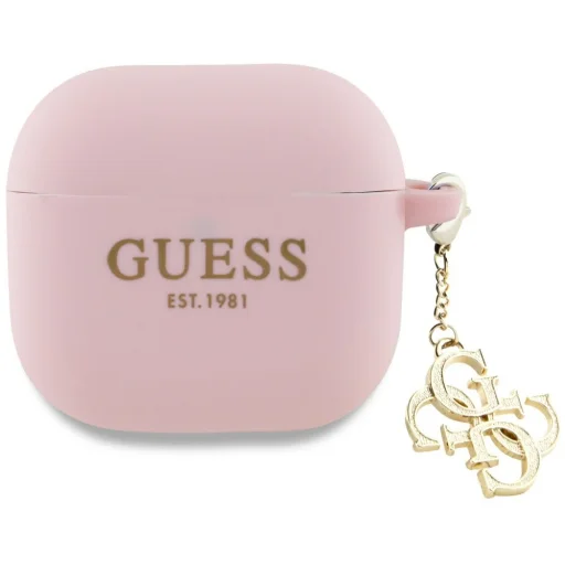 Guess GUA4LECG4P AirPods 4 tok rózsaszín Szilikon 4G Charm - 1