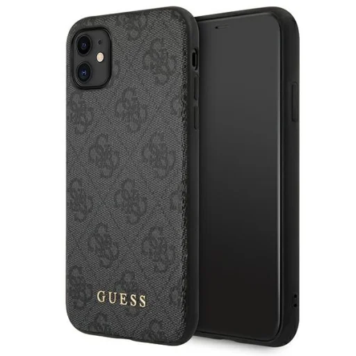 Guess GUHCN61G4GFGR iPhone 11 6,1" szürke tok 4G Metal Gold Logo - 1
