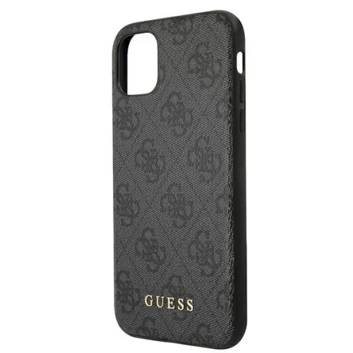 Guess GUHCN61G4GFGR iPhone 11 6,1" szürke tok 4G Metal Gold Logo - 6