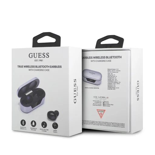 Guess GUTWST31EG TWS Bluetooth fejhallgató + töltőállomás lila/lila - 5