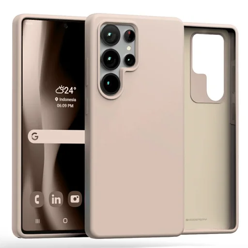  Samsung Galaxy S25 Ultra rózsaszín homok Mercury szilikon tok - 1