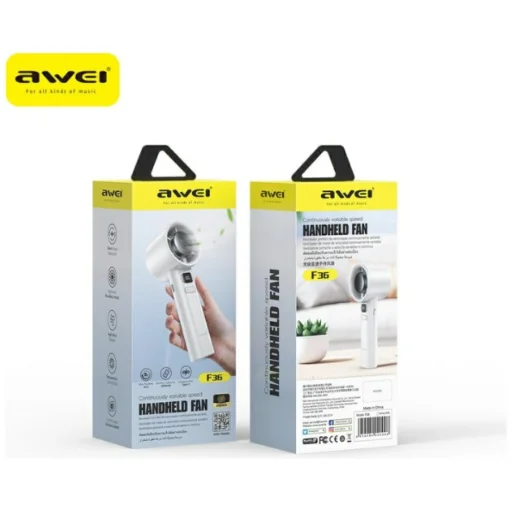 Mini Ventilátor AWEI F36 2200mAh fehér - 2