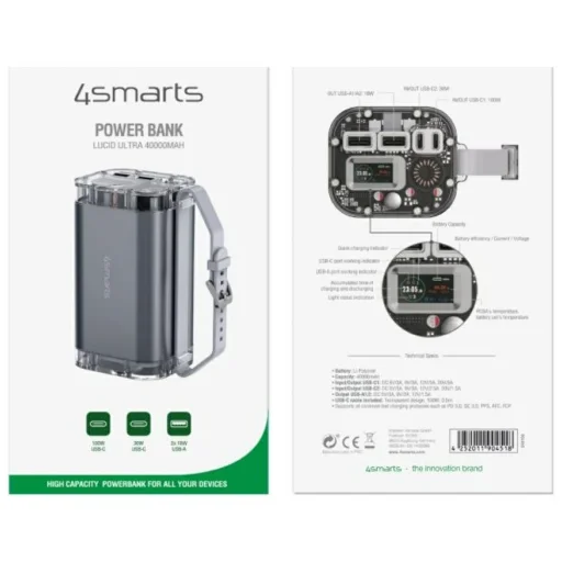 Powerbank 4smarts Lucid Ultra 40000mAh 100W szürke - 5