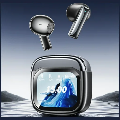 Vezeték nélküli fülhallgató AWEI TP100 ENC Bluetooth 5.4 TWS + dokkoló állomás fekete - 2