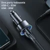 USAMS Autós Töltő 1xUSB + 1xUSB-C C26 95W (csak fej) Gyors Töltés fekete CC146TC01 (US-CC146), thumbnail