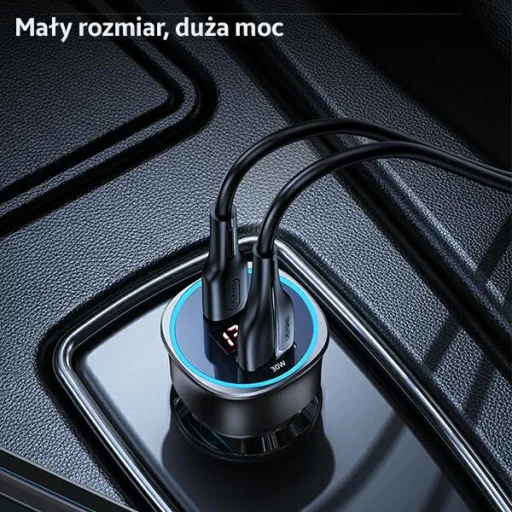 USAMS Autós Töltő 1xUSB + 1xUSB-C C26 95W (csak fej) Gyors Töltés fekete CC146TC01 (US-CC146), - 7