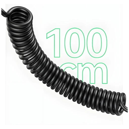 USAMS autós töltő 2xUSB-C 1xUSB-A C33 60W rugós kábellel Gyors Töltés fekete CC167CC01 (US-CC167) - 8