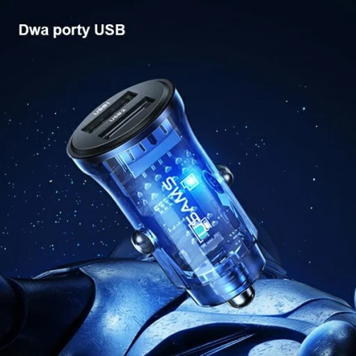 USAMS C31 autós töltő 3A 2xUSB-A Gyors Töltés kék CC162CC02 (US-CC162) - 3