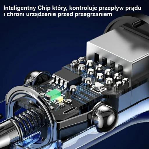 USAMS C31 autós töltő 3A 2xUSB-A Gyors Töltés kék CC162CC02 (US-CC162) - 4