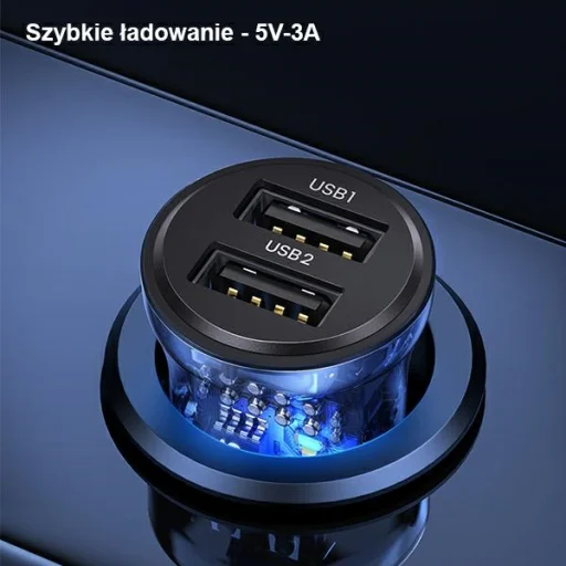 USAMS C31 autós töltő 3A 2xUSB-A Gyors Töltés kék CC162CC02 (US-CC162) - 7